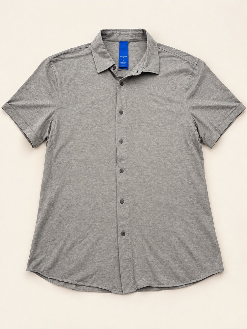 Kit and Ace Men’s Grey Short Sleeve Button Up Shirt Size L